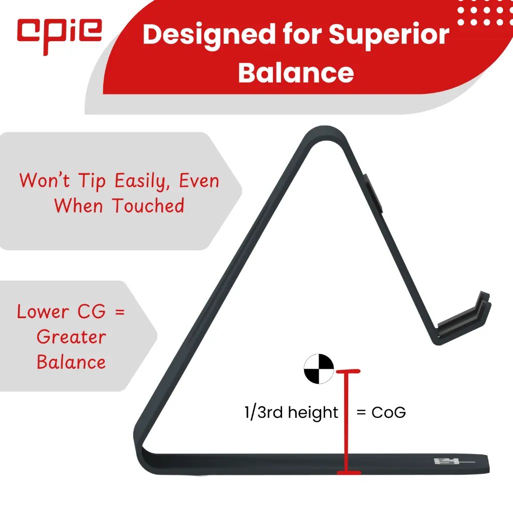 Opie Mobile Desk Stand Black best Center of gravity by Upadhyay Group .webp